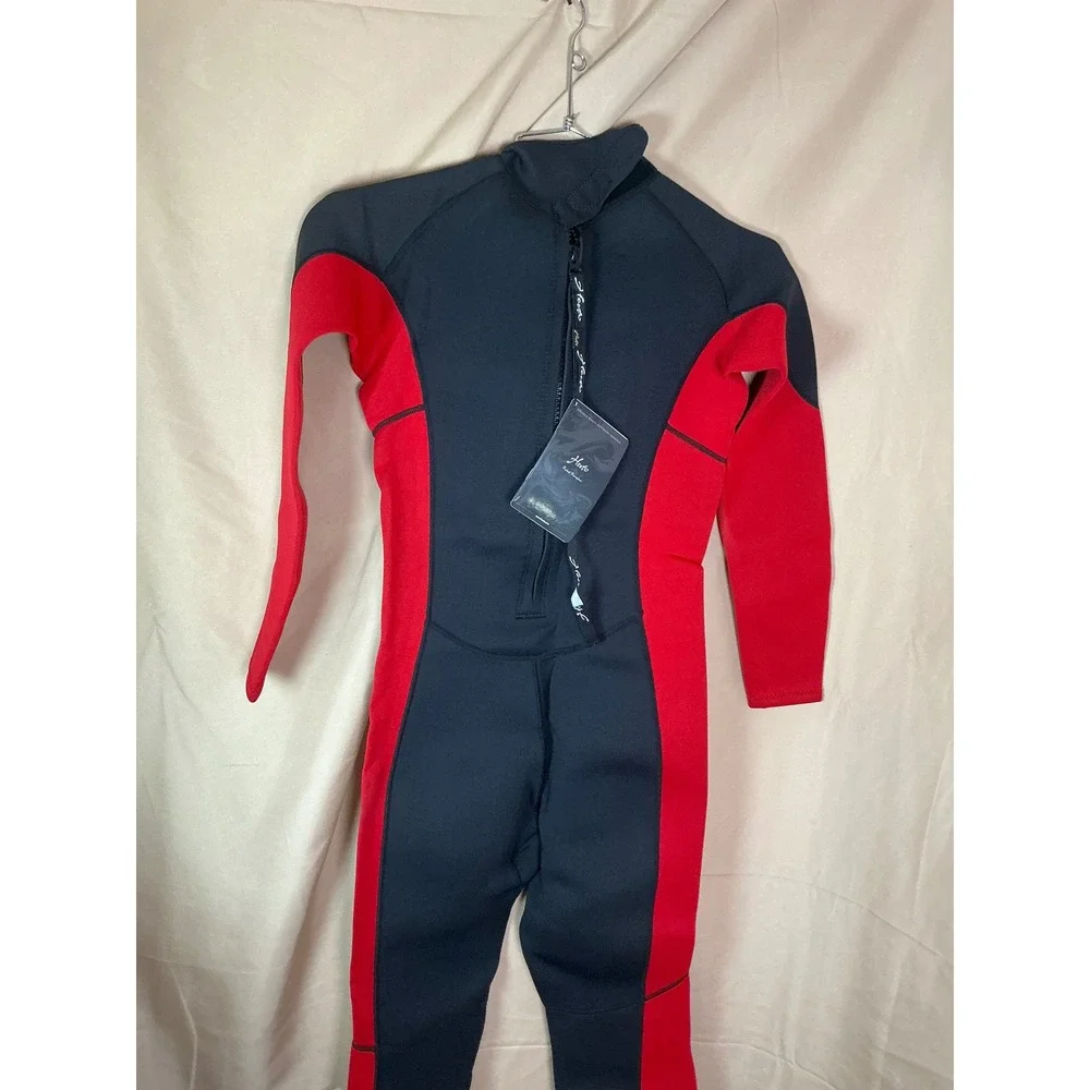 Unbranded Neoprene Full Wetsuit Mens small Black Red Excellent Long Sleeve Surf